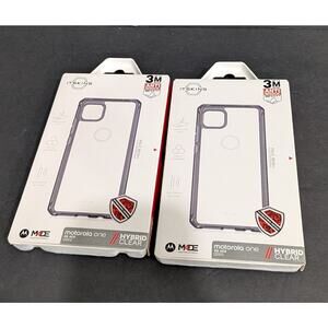 ITSKINS Hybrid Silk Series Cases Lot Of 2 for Motorola One 5G Ace (2021) - Black